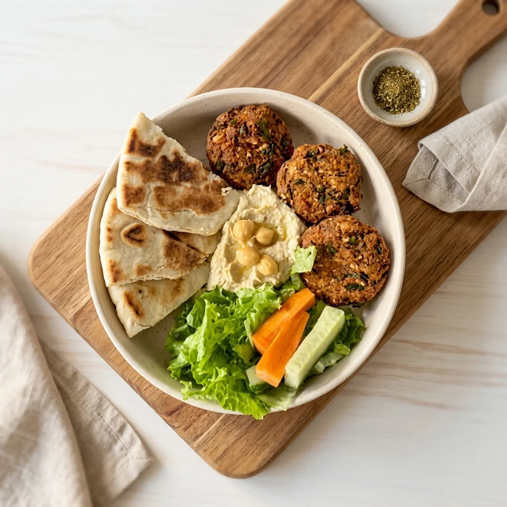 Falafel and hummus appetizer at 137 Ave Mediterranean Cuisine in Castle Downs, Edmonton