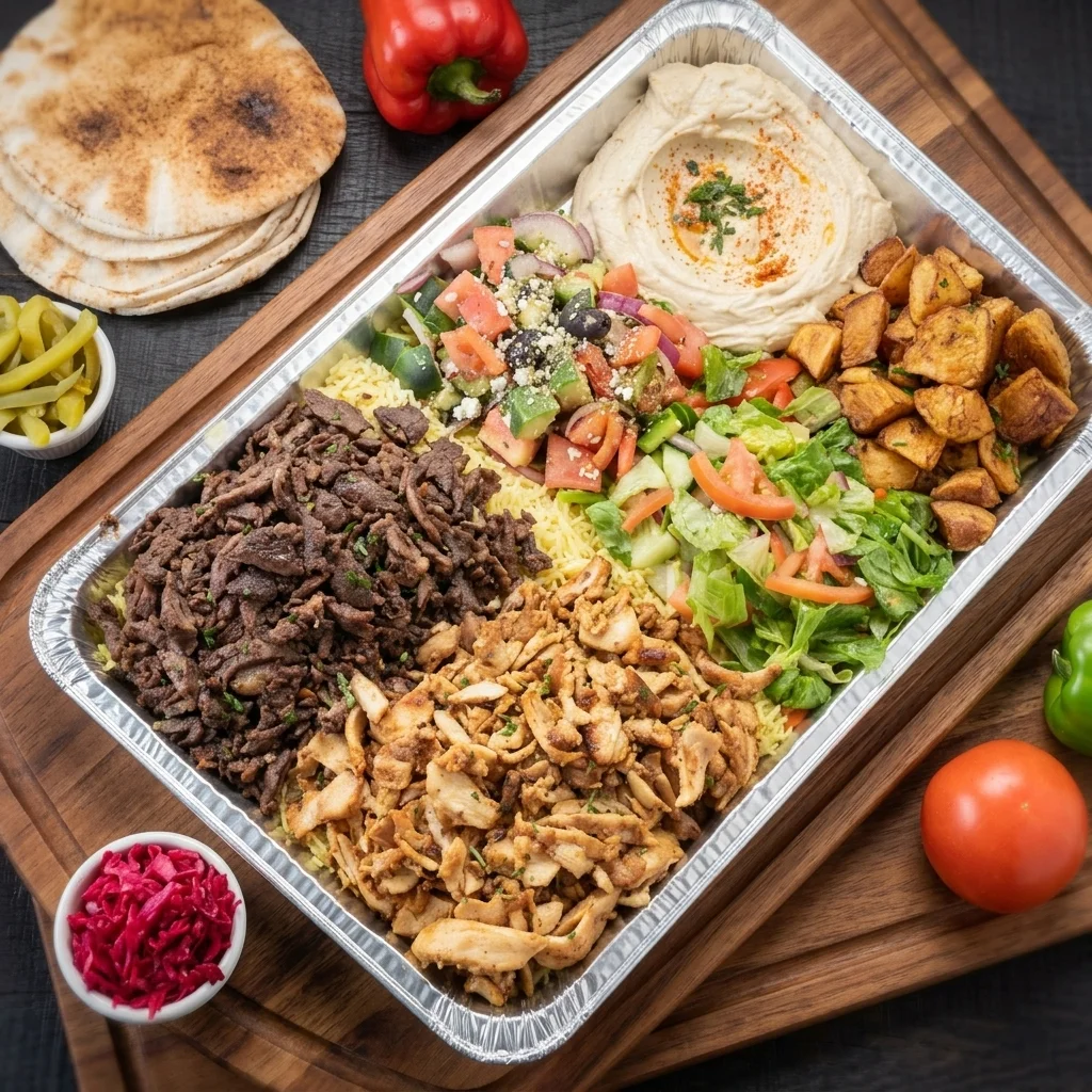Family-size Mediterranean shawarma platter for catering in north Edmonton